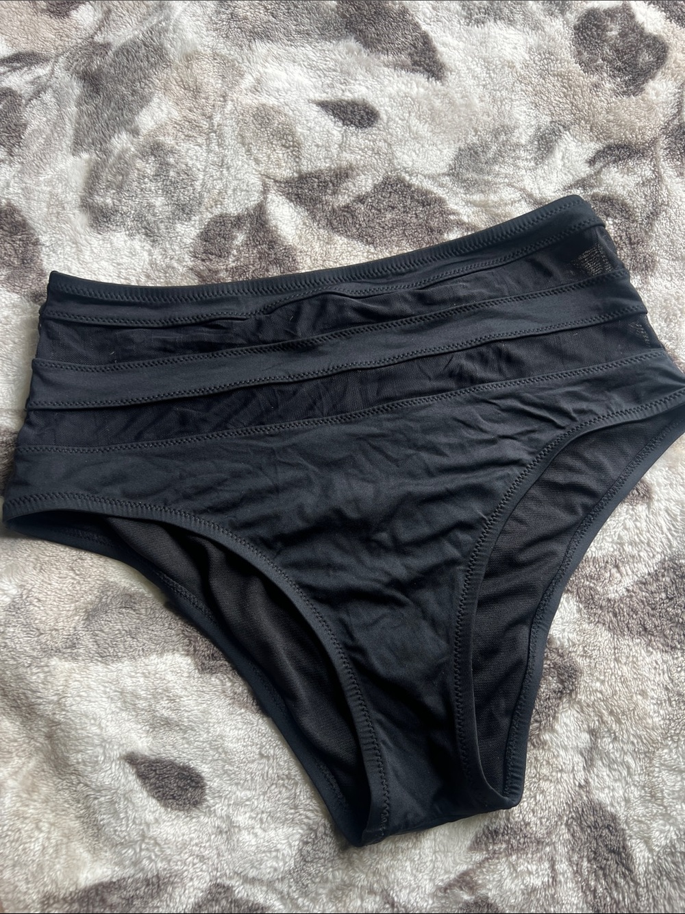 Shade & Shore Black High-Waist Bikini Bottoms